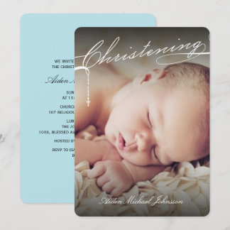 Invitation Croix du Christ par script blanc Photo religieuse