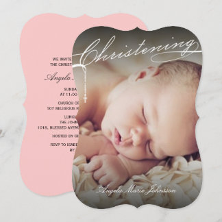 Invitation Croix du Christ par script blanc Photo religieuse