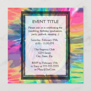 Invitation Croix du Tee Dye avec coeur au centre