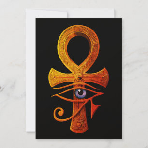 Invitation Croix égyptienne Ankh Œil d'Horus Symbole ancien P