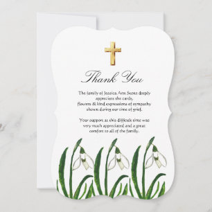 Invitation Croix florale funéraire Muguet Merci