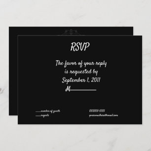 Invitation Croix gris foncé Élégant Goth Wedding RSVP
