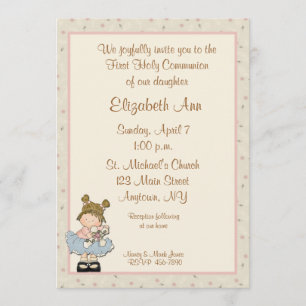 Invitation Croix religieuse des filles