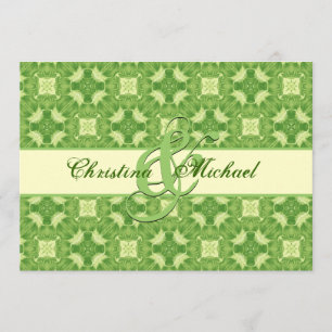 Invitation Croix verte de citron vert et crème et Mariage Car