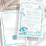 Invitation Croquis Whimsical de plage main tiré QR RSVP Maria<br><div class="desc">Faites plaisir à vos invités pour votre journée spéciale avec cette invitation de mariage sur la plage amusante et élégante! Doté de simples croquis de doodles, de vagues et de charme côtier, ce design apporte une énergie ludique à votre célébration. Une police de script et un cadre bleu ondulé sur...</div>
