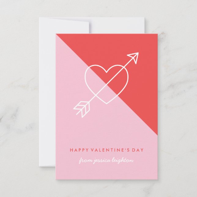 Invitation Cross My Heart Classroom Valentine - Berry (Devant)