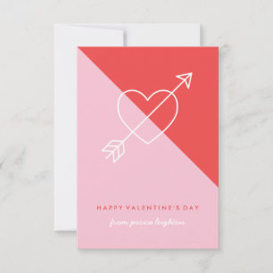 Invitation Cross My Heart Classroom Valentine - Berry