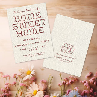 Invitation Cross-Stitch Home Sweet Home Chauffage domestique 
