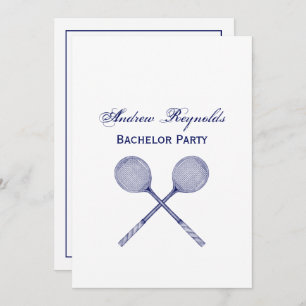 Invitation Crossed Squash Racquets Blue