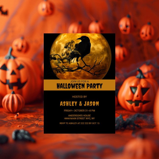 Invitation Crow de la fête d'Halloween pour adultes (Créateur téléchargé)