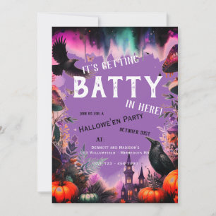 Invitation Crow violet rétro Hallowe'en Party