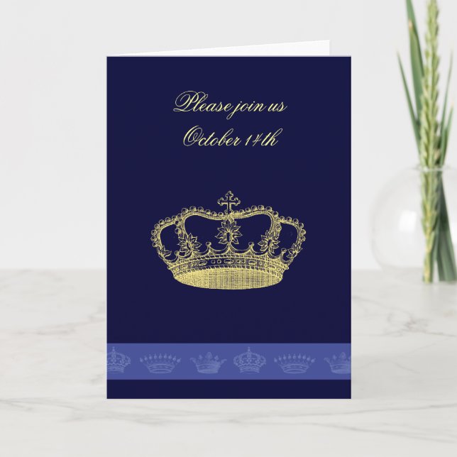 Invitation Crown Designs - Bleu (Devant)