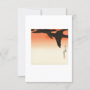 Invitation Crows and Red Sky (1888 - 1889) Vintage Japanese P