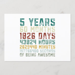 Invitation Cru 5 années de 5ème d'anniversaire anniversaire