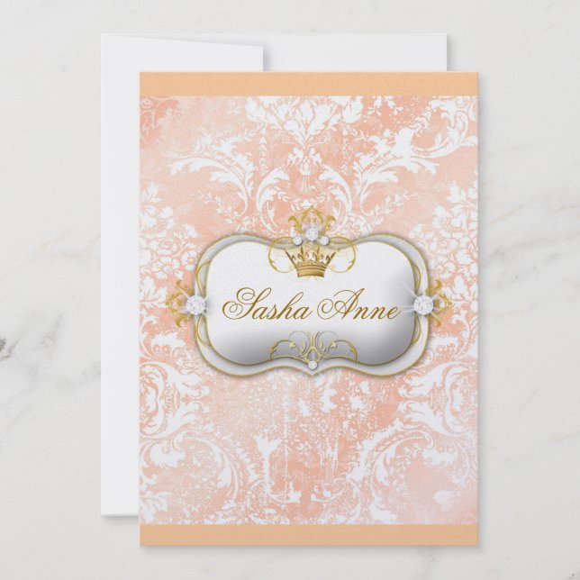 Invitation Cru de 311 de crème de Ciao Bella "pêches et" chic (Devant)