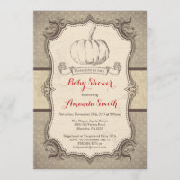 Cru d'invitation de baby shower de citrouille de