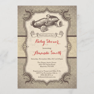 Invitation Cru d'invitation de baby shower de voiture de