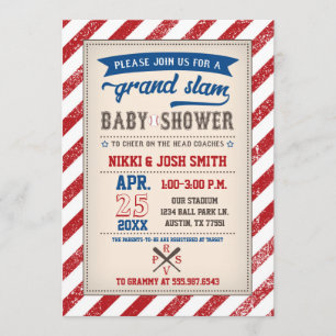 Invitation Cru mixte de baby shower de base-ball de couples