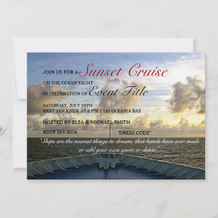 Invitation © Cruise Ship Yacht Bateau Sunset Party 