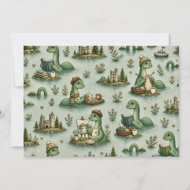 Invitation Cryptides cosy Nessie Monstre du Loch Ness loisirs (Devant)