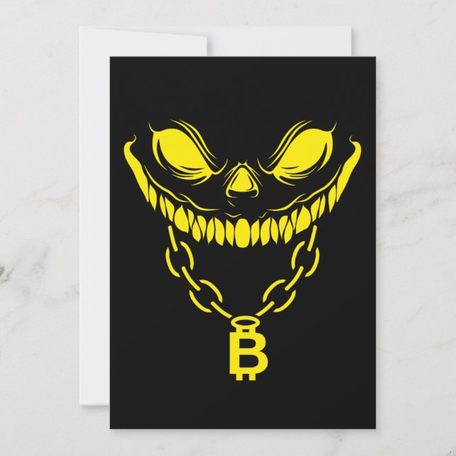 Invitation Crypto Face Bitcoin Cryptomonnaie BTC argent cadea (Devant)