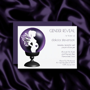 Invitation Crystal Ball Fairy   Révélation de genre pourpre f