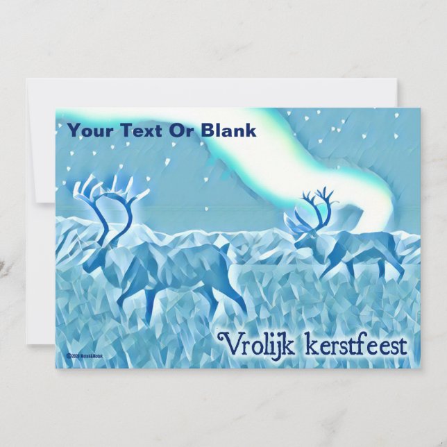 Invitation Crystal Blue Caribou - Vrolijk kerstfeest (Devant)