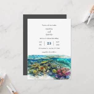 Invitation Crystal Clear Coral Reef Plage tropicale Mariage