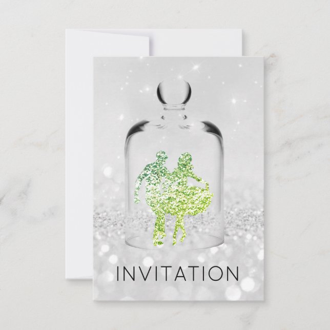 Invitation Crystals HoeDown Country Party Gris Parties scinti (Devant)