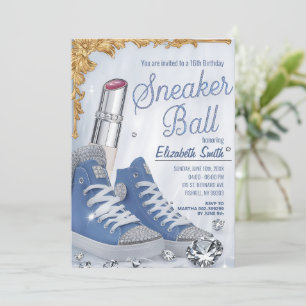 Invitation Crystals Personnalisés Chic Birthday Basket Ball