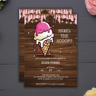 Invitation Cuillère à glace rustique moderne Dessin Baby Show