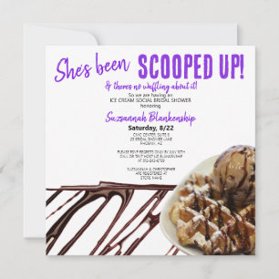 Invitation Cuillère de glace au chocolat sur gaufre Baby Show
