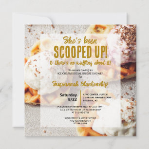 Invitation Cuillère de glace en forme de cœur Gaufre Baby Sho