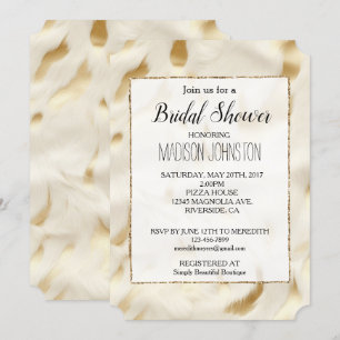 Invitation Cuir de vachette Western Blanc Or