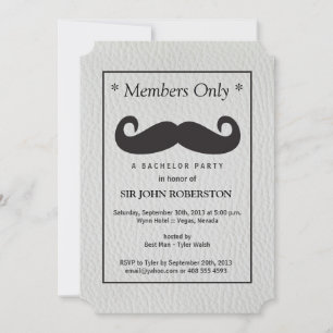 Invitation Cuir Synthétique Enterrement de Vie de Garçon Rése