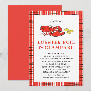 Invitation Cuisine à ébullition de homard Cuisine de fête d'é