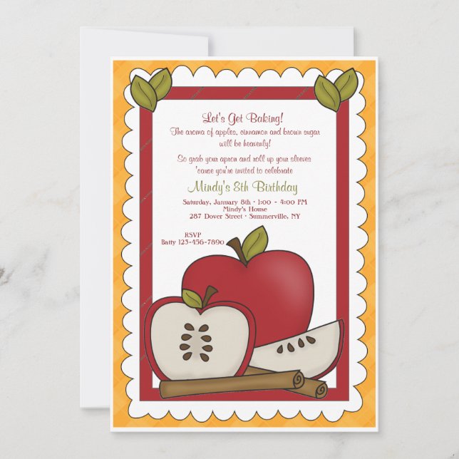 Invitation Cuisine Avec Des Pommes (Devant)