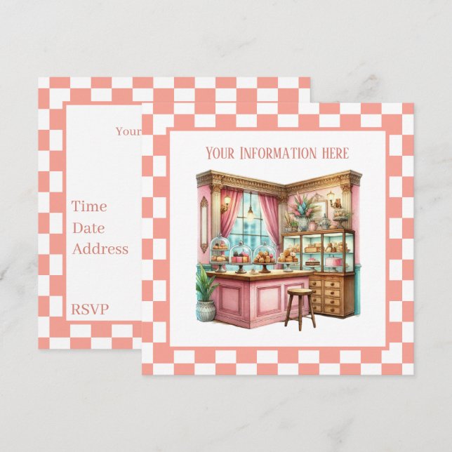 Invitation Cuisine Boulangerie comptoir Papier (Devant / Derrière)