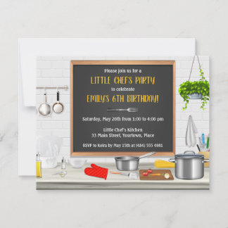 Invitation Cuisine Chef Cuisine Fête d'anniversaire