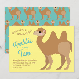 Invitation Cuisine Deux Chameaux Enfants 2e fête d'anniversai