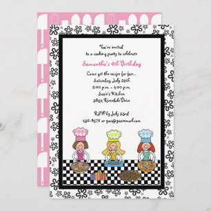 Invitation Cuisine Filles Anniversaire de enfant pâtissier