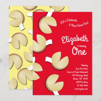 Invitation Cuisine Fortune Cookies 1er anniversaire pour les