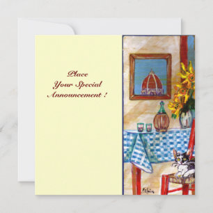 Invitation CUISINE ITALIENNE À FLORENCE, Rouge Bleu