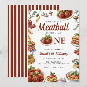Invitation Cuisine italienne   Aquarelle 1er anniversaire
