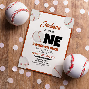 Invitation Cuisine Moderne Baseball Sports Enfants 1er annive