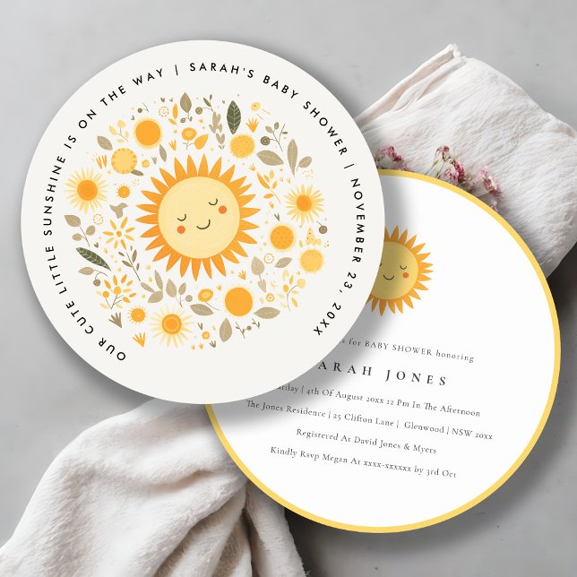 Invitation Cuisine Notre Petit Baby shower Soleil Boho (Créateur téléchargé)