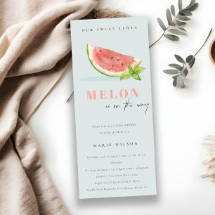 Invitation Cuisine Notre Petit Melon Baby shower Aquarelle Bl