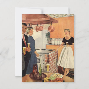 Invitation Cuisine vintage avec les amis Fête de la Ménage