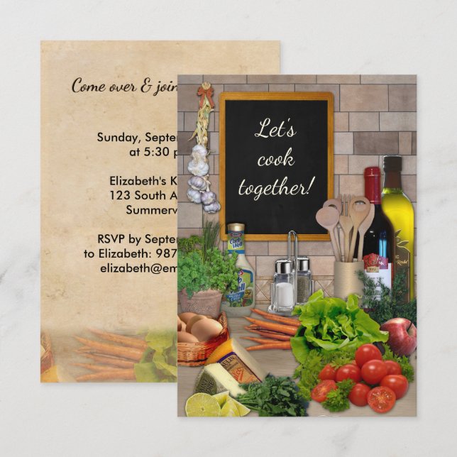 Invitation Cuisinons ensemble ! (Devant / Derrière)