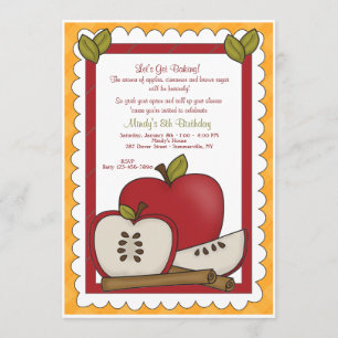 Invitation Cuisson avec l'invitation de pommes